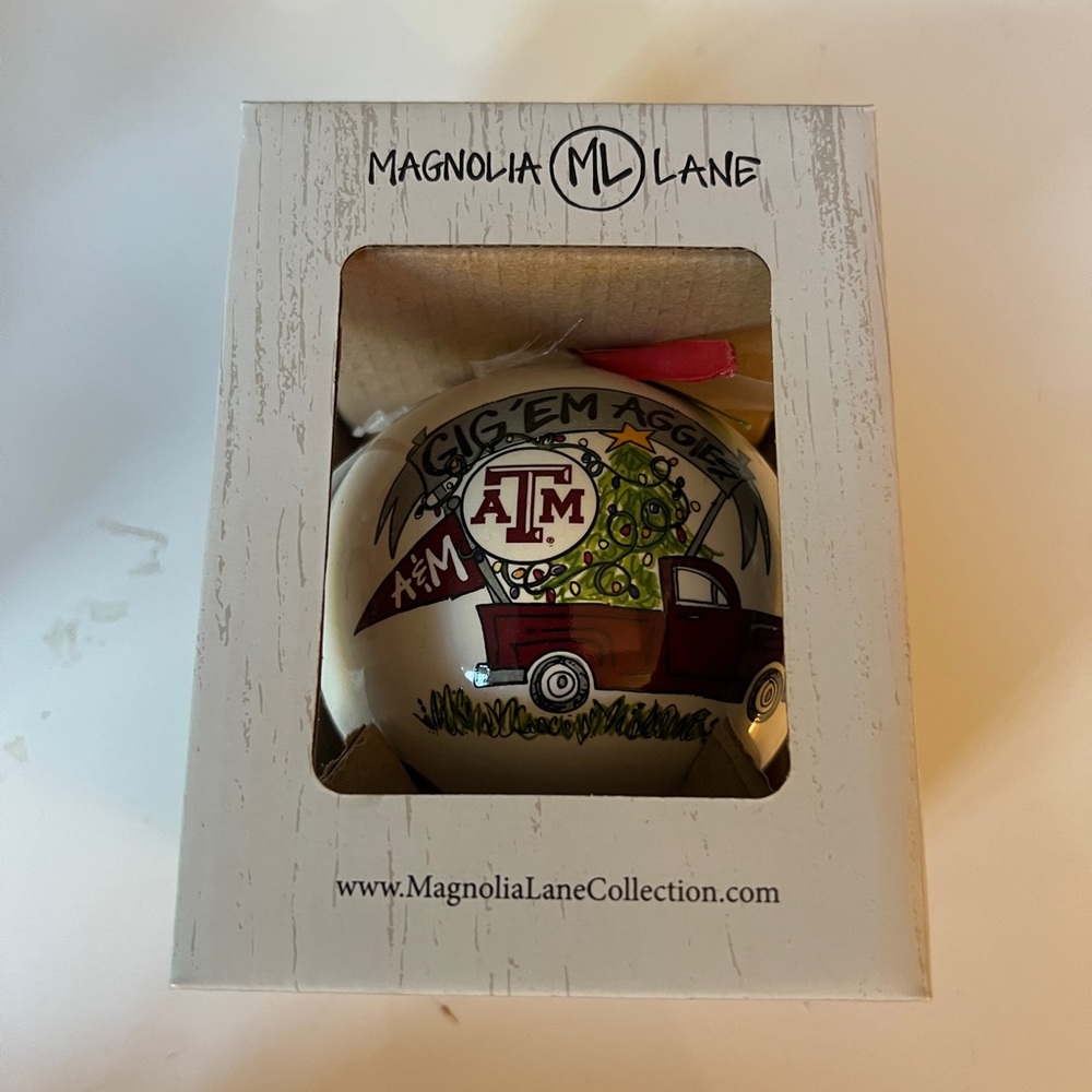 Magnolia Lane Texas A&M Christmas Ornament